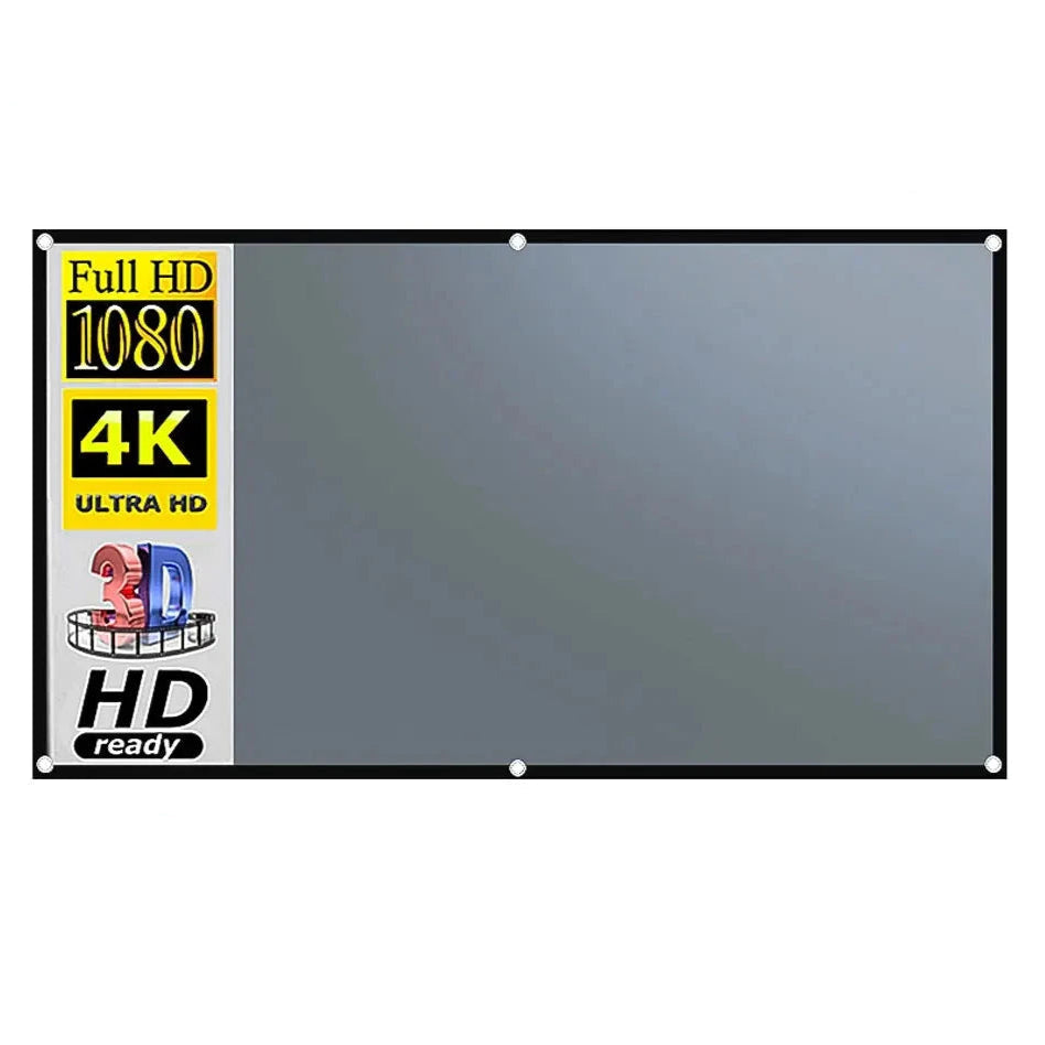 Tela de Projeção MIXITO - Portátil, Cinza com Borda Preta, Vários tamanhos Tela de Projeção MIXITO - Portátil, Cinza com Borda Preta, Vários tamanhos